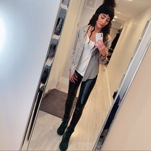 Thread and Supply gray flannel button up shirt